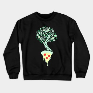 Pizza Fast Food Tree Of Life Yoga Celtic Viking Yggdrasil Crewneck Sweatshirt